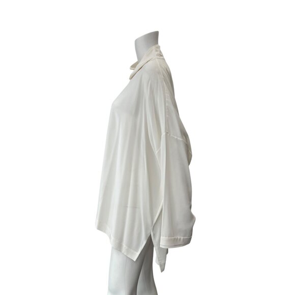 $1200 NWT Eskandar White Blouse Button Down Silk Lightweight Crepe Top size 1 - Picture 6 of 11